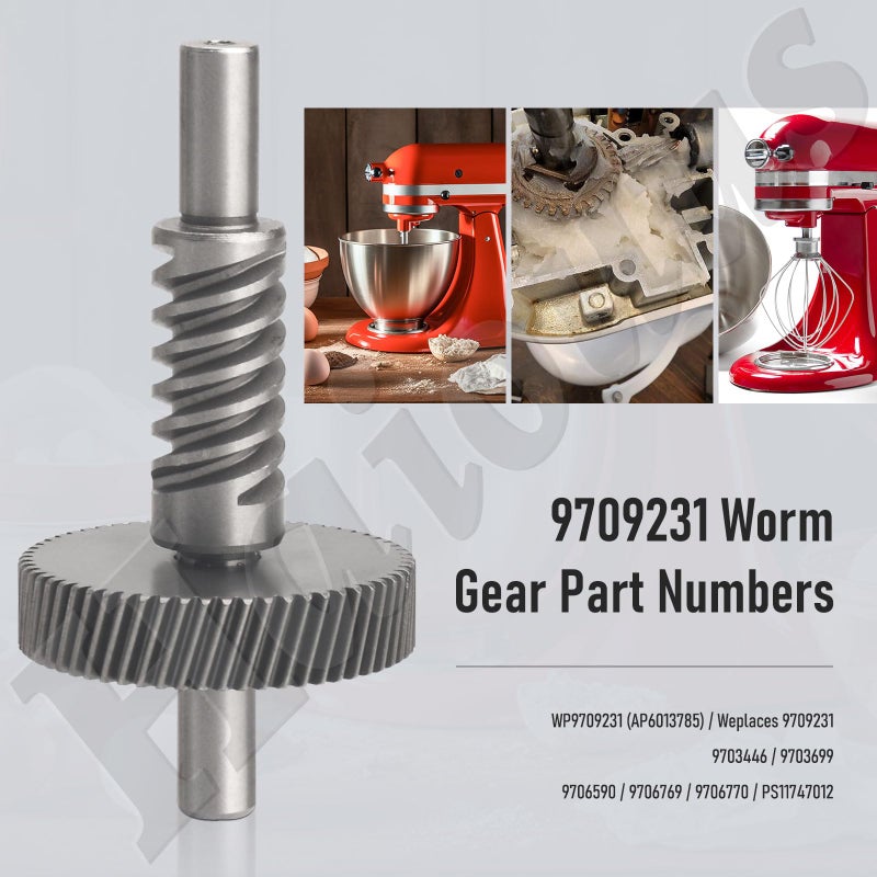 Haiouus 9706529 W11086780 Worm Gear 4oz Food Grade Grease kit Compatible With Whirlpool 5QT&6QT WP9709231, 9709231 Replacement Gear Parts with 9703445 Bearing & 9709511 Gasket and 9703680 Circlip - Image 5